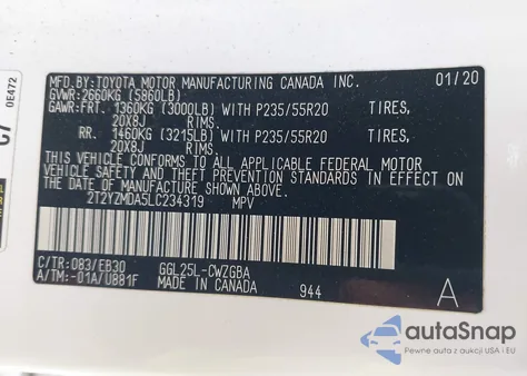 2020 Lexus Rx 350 F Sport Performance from USA, damaged, VIN 2T2YZMDA5LC234319